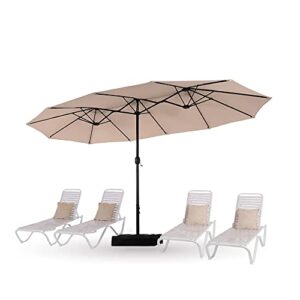 hera's palace 15 ft patio umbrella with base, large outdoor umbrella with crank handle, powerful uv protective, umbrella outdoor patio for residential, commercial locations