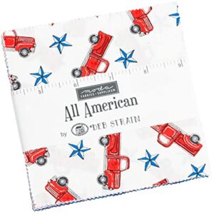 moda fabrics all american charm pack by deb strain; 42-5'' precut fabric quilt squares