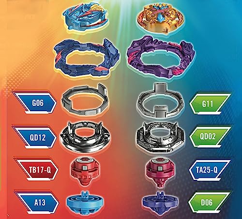 Beyblade Burst QuadStrike Ultimate Evo Valtryek V8 and Divine Xcalius X8 Spinning Top Dual Pack, 2 Battling Game Top Toy for Kids Ages 8 and Up