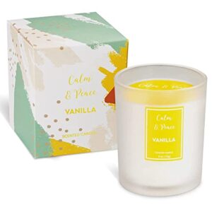 vanilla scented candles for home aromatherapy candle gifts for women, long lasting glass jar soy candle help relaxing stress relief cool meditation healing calming