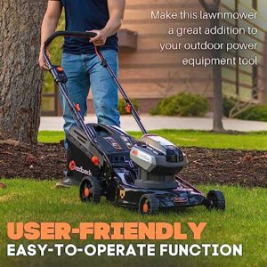 Electric Lawn Mower 120V Redback Cordless Lawnmower with Adjustable Handle 21Inch Cutting Width Lawn Care Equipment for Landscaping and Gardening 20" 120V Mower Tool Only