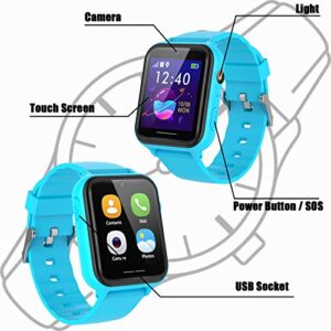 PTHTECHUS Kids Smart Watch Toys - Boys and Girls Smart Watch with Game Music MP3 Player Video HD Selfie Camera Calculator Alarm Clock Flashlight Recording 12/24 Hour Pedometer for 4-14 Years Old Gift