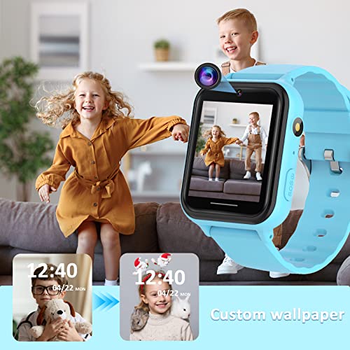 PTHTECHUS Kids Smart Watch Toys - Boys and Girls Smart Watch with Game Music MP3 Player Video HD Selfie Camera Calculator Alarm Clock Flashlight Recording 12/24 Hour Pedometer for 4-14 Years Old Gift
