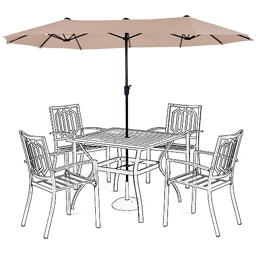 HERA'S PALACE 13ft Rectangle Patio Umbrellas, Large Outdoor Umbrella with Crank, Powerful UV Protective, Table Umbrella Outdoor Patio for Backyard, Pool, Garden, Deck