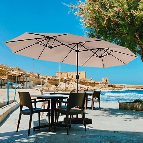 HERA'S PALACE 13ft Rectangle Patio Umbrellas, Large Outdoor Umbrella with Crank, Powerful UV Protective, Table Umbrella Outdoor Patio for Backyard, Pool, Garden, Deck