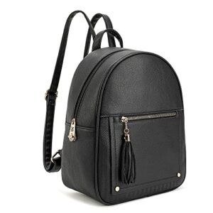 montana west anti theft backpack purse for women backpack for ladies with secured zipper & tassel, mwc-104bk