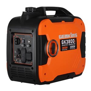 GENKINS 3800 Watt Portable Inverter Generator Ultra Quiet RV Ready Emergency Home Back up Recreation etc Gas Powered EPA Compliant Ship to Puerto Rico