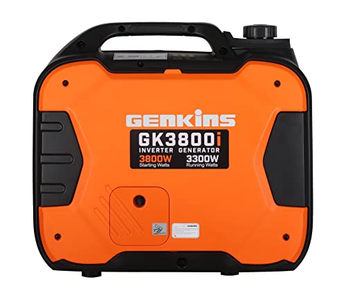 GENKINS 3800 Watt Portable Inverter Generator Ultra Quiet RV Ready Emergency Home Back up Recreation etc Gas Powered EPA Compliant Ship to Puerto Rico