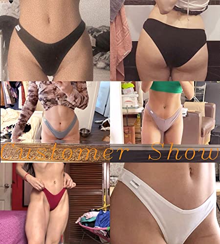 FINETOO 10 Pack Womens Underwear Cotton Cute Low Rise Bikini Rib Cheeky Panties Sexy V-shaped waistband Hipster S-XL