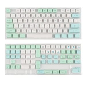 WHYSP XDA Profile PBT Keycaps 60 Percent, 137 Keys Custom Gaming Keycaps Dye Sublimation for ANSI US & ISO UK Layouts Cherry Gateron MX Switches Mechanical Keyboard (Mint)