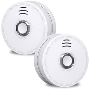 smoke detector,andyssey fire alarm smoke detector 9v battery replaceable photoelectric smoke alarms with low battery warning, fire detector for homes,with ul listed, 2 packs