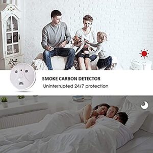 4 Pack Combination Smoke and Carbon Monoxide Detector Battery Operated, Travel Portable Photoelectric Fire&Co Alarm for Home, Kitchen