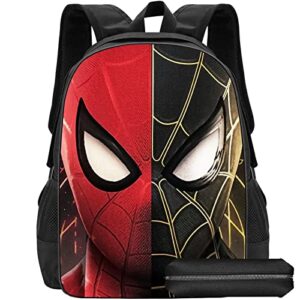 xdqra cartoon backpack large bookbags for travel school daily with leather pen bags -3