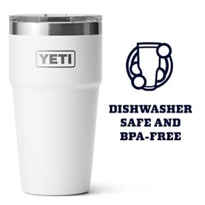 YETI Rambler 16 oz Stackable Pint, Vacuum Insulated, Stainless Steel with MagSlider Lid, White