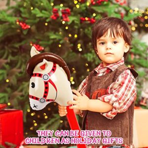 12 Pieces Inflatable Stick Horse for kids Horsehead Stick Balloon Cute Horse Sticks Inflatable Horse Cowgirl Party Decorations for Horse Themed Birthday Party Baby Shower, 37 Inches (Adorable Style)