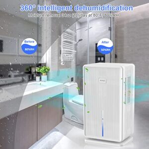 AIIKEE Household Dehumidifier, 102oz(3000ml) Large Water Tank Portable Quiet Dehumidifier/Two Working Modes/With Color Light/Auto-Off, Suitable For Basement/Bedroom/Bathroom/Closet/Office