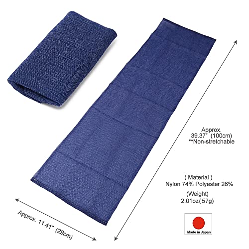 Extra Rough, Exfoliating Washcloth [Made in Japan] Exfoliating Towel Special Texture Makes Fluffy Foam Lather, Back Scrubber, Dead Skin Cell Remover [Loofah for Women and Men] (Blue)