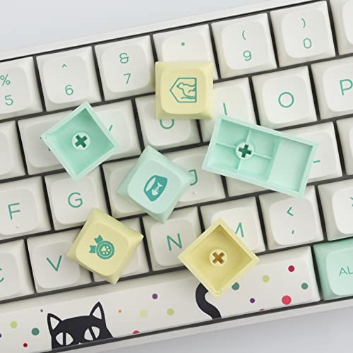 Hyekit PBT Keycaps 130 Keys Cat Keycaps Dye-Sublimation Cute Keycaps XDA Profile Custom Keycaps for Cherry Gateron MX Switches Mechanical Keyboards