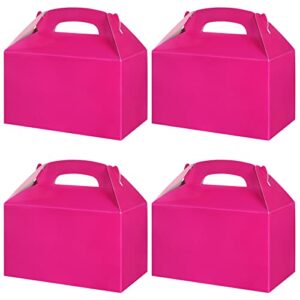 hot pink party treat boxes 24 pcs bright pink candy cookies gift box diy party favor bags snack goody cardboard gable boxes prefect for kids birthday party gift giving baby shower wedding valentine decorations