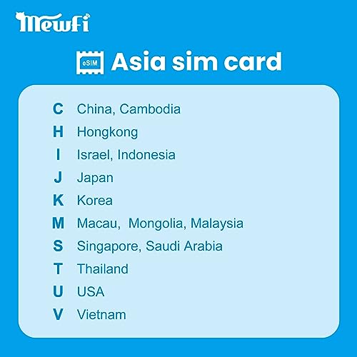 5GB Asia Sim Card 30 Days for International Travel, 3 in 1 Prepaid Asian Sim Card to Japan, Korea, Thailand, China, Hong Kong, Macau, Singapore, Malaysia, Vietnam and etc