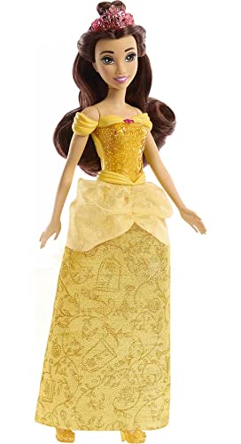 Disney Princess Belle Fashion Doll, Sparkling Look with Brown Hair, Brown Eyes & Tiara Accessory