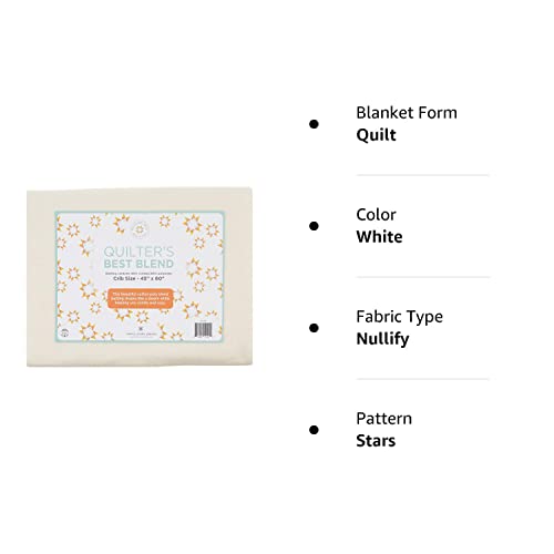 MISSOURI STAR QUILT CO. Crib Quilt Batting 45''x60'' | 80/60 Warm Cotton Poly Filling with Quilt Pattern Included | Medium Weight Batting Roll for Baby Blankets & Quilting Supplies, (NOT5389)