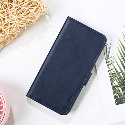 for Infinix Smart 6 HD Case, Leather Wallet Case with Cash & Card Slots Soft TPU Back Cover Magnet Flip Case for Infinix Smart 6 HD (6.6”) Blue