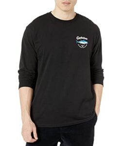 quiksilver men's real one long sleeve tee shirt, black, large