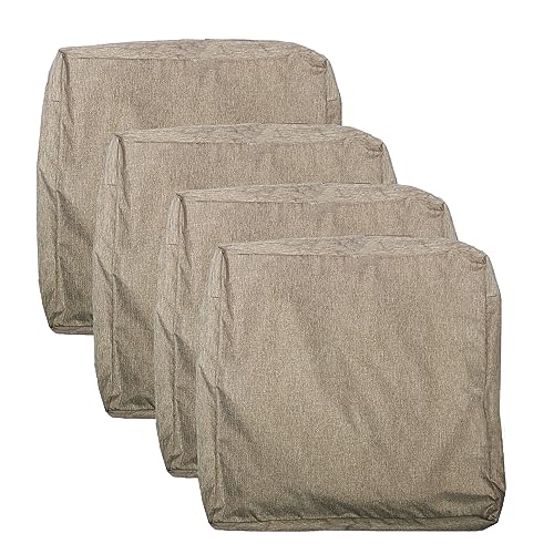 youngseahome Patio Seat Cushion Covers,Washable Slip Covers Replacement,Waterproof Outdoor Furniture Chair Cushion Pillow Seat Cover for Couch,Garden,Sofa,Flax,24"×22"×4"(4 Covers Only)