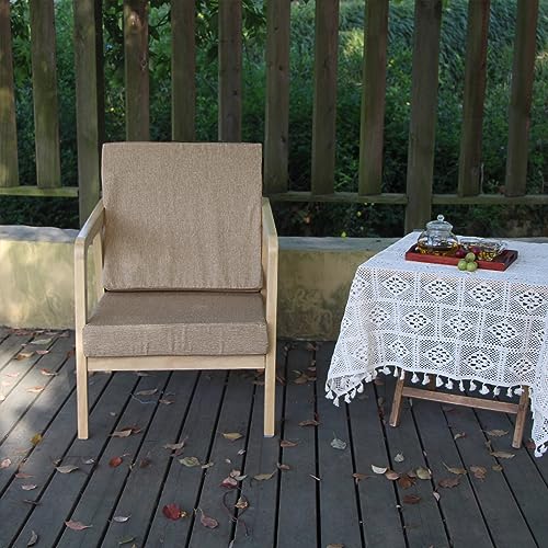 youngseahome Patio Seat Cushion Covers,Washable Slip Covers Replacement,Waterproof Outdoor Furniture Chair Cushion Pillow Seat Cover for Couch,Garden,Sofa,Flax,24"×22"×4"(4 Covers Only)