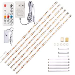 wobane under cabinet lighting kit, 6pcs 20inch led strip bars with 24w adapter,rf remote,super bright daylight for kitchen cabinet,under desk,counter lighting,4000k natural white,1500 lumen,dimmable