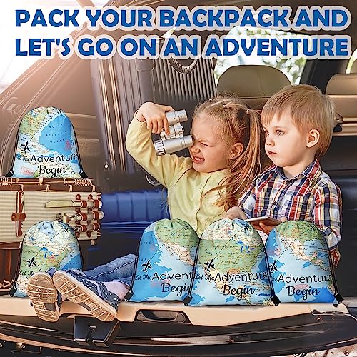 Lothee 30 Pack Drawstring Bags Party Favors for Kids Party Favor Bags Polyester Party Gift Bags Goody Bag Drawstring Backpack for Girls Boys Birthday Supplies Goodie Candy (World Map Style)