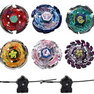 Anliv Art Gyros 6 Pack Bey Burst Battling Tops Metal Fusion Starter Set with Stickers Two Launchers