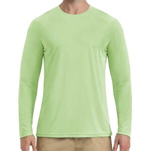 Boladeci Swim Shirts for Men UPF 50+ Sun Protection UV Shirts Long Sleeve Summer Clothing SPF Beach Swimming Tee Tops Rash Guard Light Green 2XL