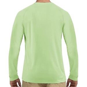 Boladeci Swim Shirts for Men UPF 50+ Sun Protection UV Shirts Long Sleeve Summer Clothing SPF Beach Swimming Tee Tops Rash Guard Light Green 2XL