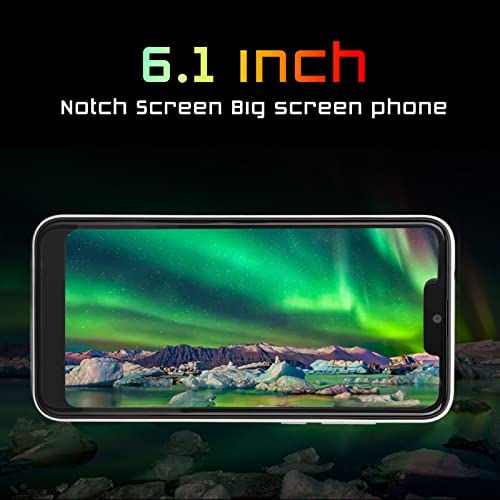 IP13 6.1 Inch HD Screen Smartphone 3G Unlocked Cell Phone, Dual SIM Slim Mobile Phone Support Face Recognition, 6799 10 Core CPU Processor, 3GB 32GB, Front and Rear HD Camera, 2800mAh(White)