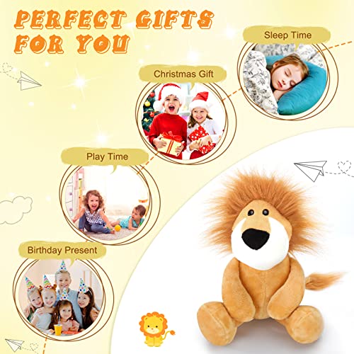 LAFTO Plush Lion Stuffed Animal Soft Cute 6 Inch Lion Plush Toy Small Wild Lion Easter Gift for Girls Boys Kids Birthday Bedtime Party Favors Gifts