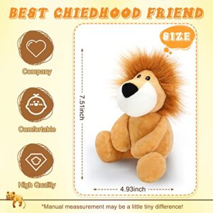 LAFTO Plush Lion Stuffed Animal Soft Cute 6 Inch Lion Plush Toy Small Wild Lion Easter Gift for Girls Boys Kids Birthday Bedtime Party Favors Gifts