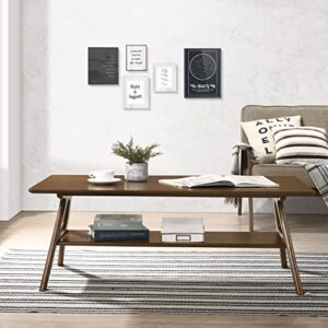 roundhill furniture arona coffee table, brown