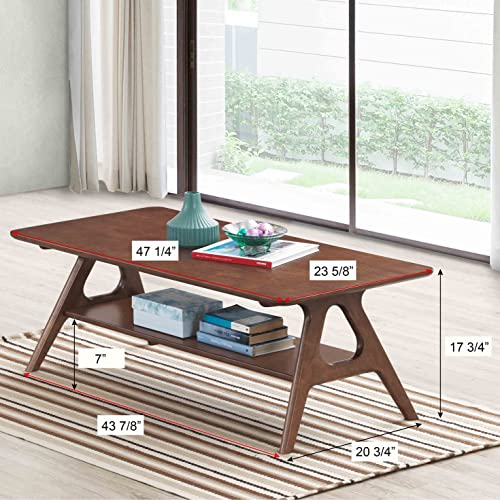 Roundhill Furniture Arona Coffee Table, Brown