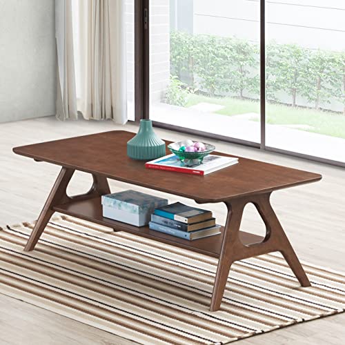 Roundhill Furniture Arona Coffee Table, Brown