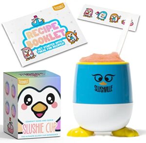 insta slushy maker cup for kids – penguin compact make & serve slushie cup allows you to make refreshing slushies, smoothies & other frozen drinks in minutes – the ultimate slush cup experience