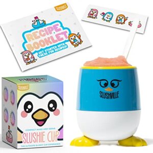 Insta Slushy Maker Cup for Kids – Penguin Compact Make & Serve Slushie Cup Allows You to Make Refreshing Slushies, Smoothies & Other Frozen Drinks in Minutes – The Ultimate Slush Cup Experience