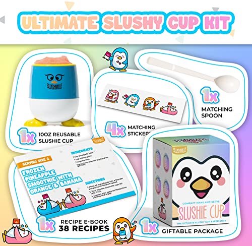 Insta Slushy Maker Cup for Kids – Penguin Compact Make & Serve Slushie Cup Allows You to Make Refreshing Slushies, Smoothies & Other Frozen Drinks in Minutes – The Ultimate Slush Cup Experience