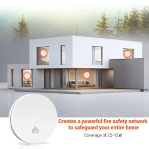 Jemay 10 Year Lithium Battery Photoelectric Smoke Detectors,Ultra Thin Design Smoke Detetor,Smoke Alarm with Automatic Brightness Adjustment, Fire Safety with Self-Test and Easy Test Button,4 Packs