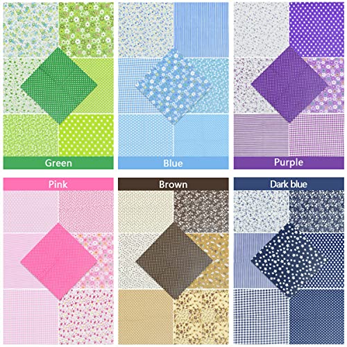 42 Pcs 9.8 x 9.8 Inches Cotton Fabric Sewing Patchwork Squares Quilting Bundles Different Pattern Cloths for Sewing DIY Art Work Supplies Scrapbooking Quilting by Renashed