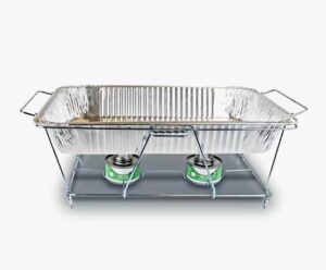folding chafing food warmer wire rack chafer stand chrome super sturdy foldable buffet, for use with disposable party accessories
