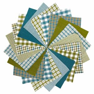 40+ bluegrass charm pack, 5 inch precut cotton homespun fabric squares by jcs