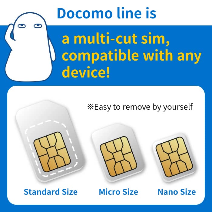 Japan Travel Prepaid SIM Unlimited Docomo Data Only (No Voice/SMS) 3-in-1 Docomo SIM Card (Docomo Network) Tethering, Japan No Activation No Contract (8Days)