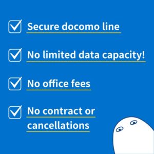 Japan Travel Prepaid SIM Unlimited Docomo Data Only (No Voice/SMS) 3-in-1 Docomo SIM Card (Docomo Network) Tethering, Japan No Activation No Contract (8Days)